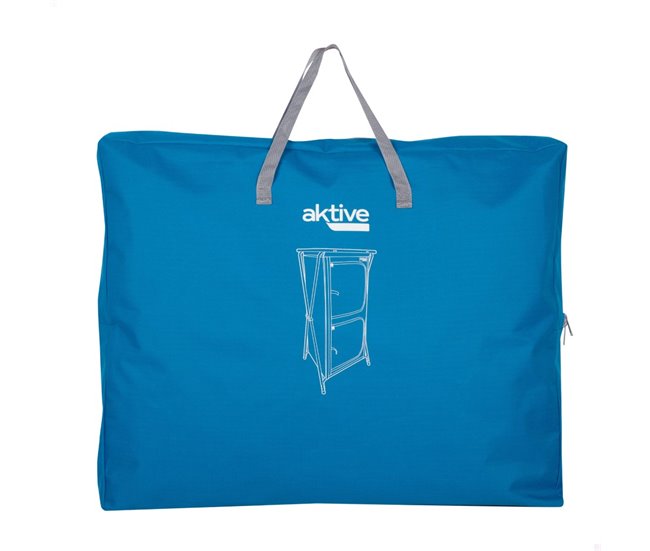 Aktive Armario de tela plegable camping c/4 niveles Azul
