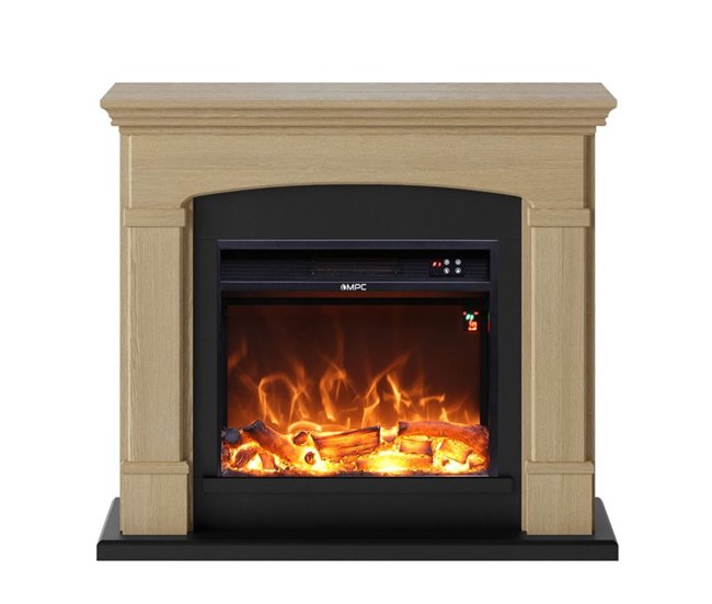 Chimenea con quemador electrico de 1500w Mpc Camino Siena Marron Claro