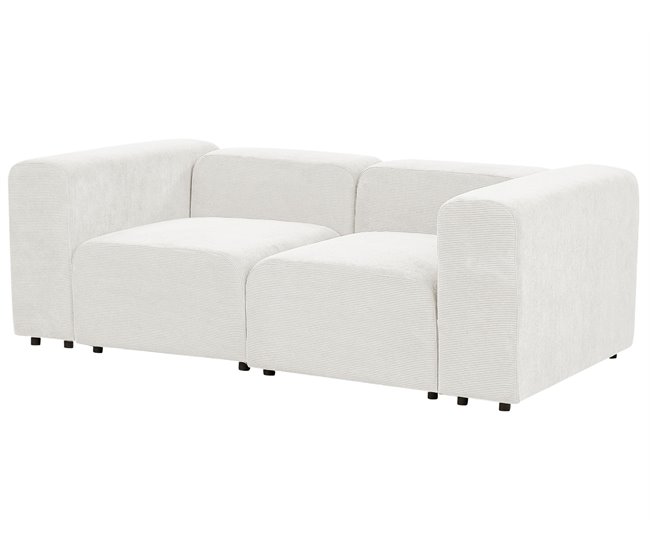 Beliani Sofá de 2 plazas Pana FALSTERBO Crema