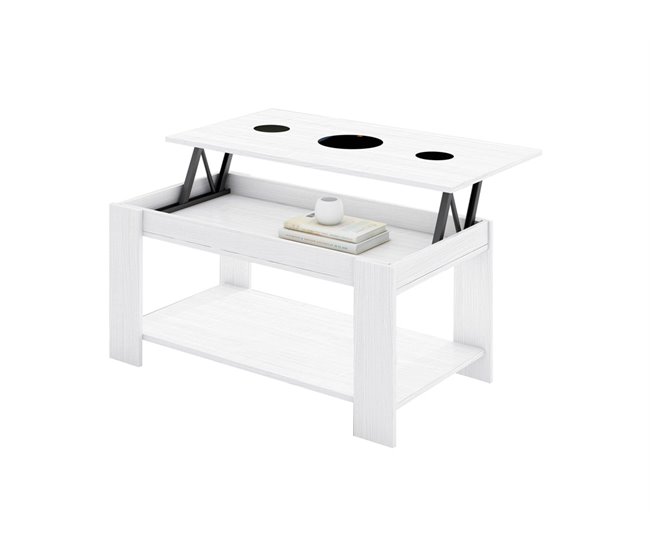 Mesa de centro elevable LUCINDA Blanco