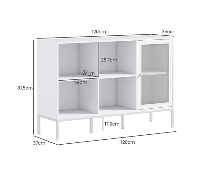 Aparador de Cocina Melamina de Madera HOMCOM Blanco
