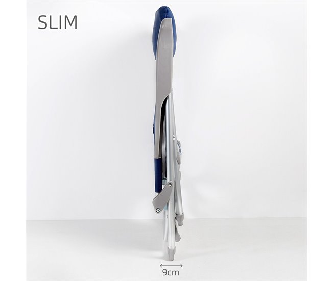 Aktive Pack 2 sillas playa multiposición plegado Slim c/mesa Azul