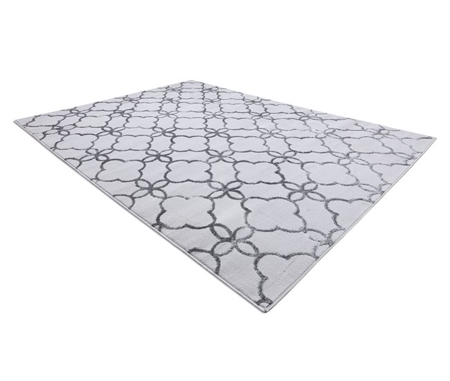 Alfombra MEFE moderna 8504 conducción flores Structural 200x290 Gris