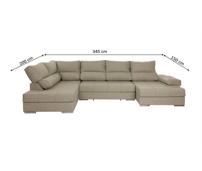 Mega Sofa Cama Chaise Longue Rinconera Italia Arena