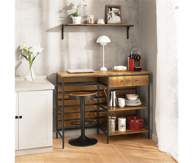 Aparador de Comedor con Cajón y 2 Estantes FSB71-PF SoBuy Natural