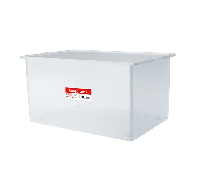 Caja plástico ordenacion 50 litros marca JUYPAL Transparente