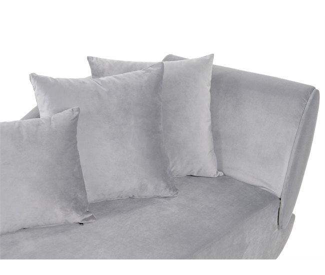 Beliani Chaise longue Terciopelo MERI Gris Claro
