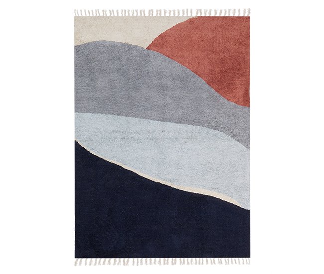 Beliani Alfombra de pelo corto XINALI 140x200 Azul