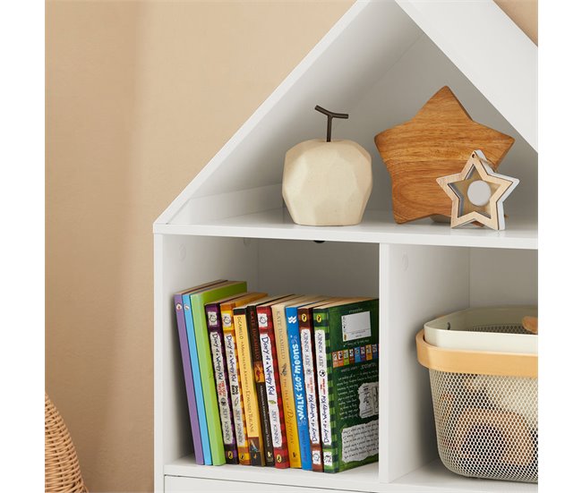 Librería Infantil con 2 Estanterías Abiertos KMB58-W SoBuy Blanco