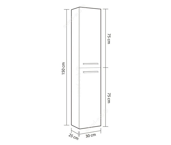 Columna de baño cemento Athena 2 puertas Gris