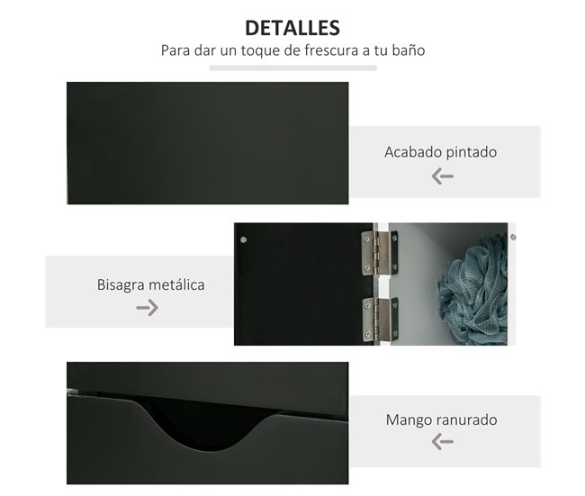 Armario de Baño MDF, Melamina de Madera kleankin, hogar - baño 15 Marron