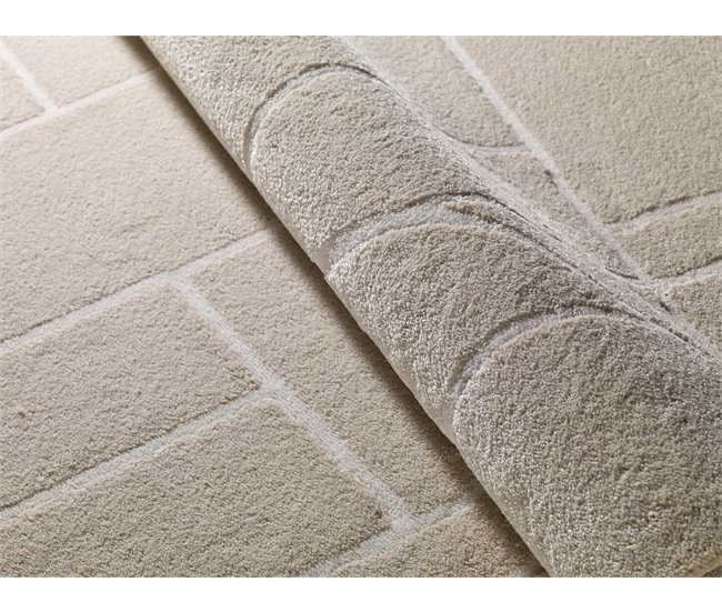 Alfombra geométrica con relieve HL-ETHNIC - ATTICGO 80x150 Crema
