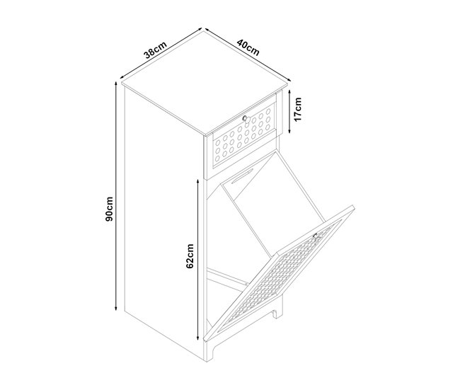 Mueble para ropa sucia Karlsøy con cesto extraíble MDF Blanco