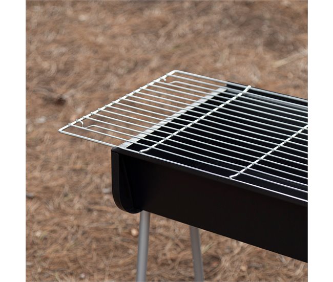 Aktive Barbacoa de carbón de acero con patas fijas Negro