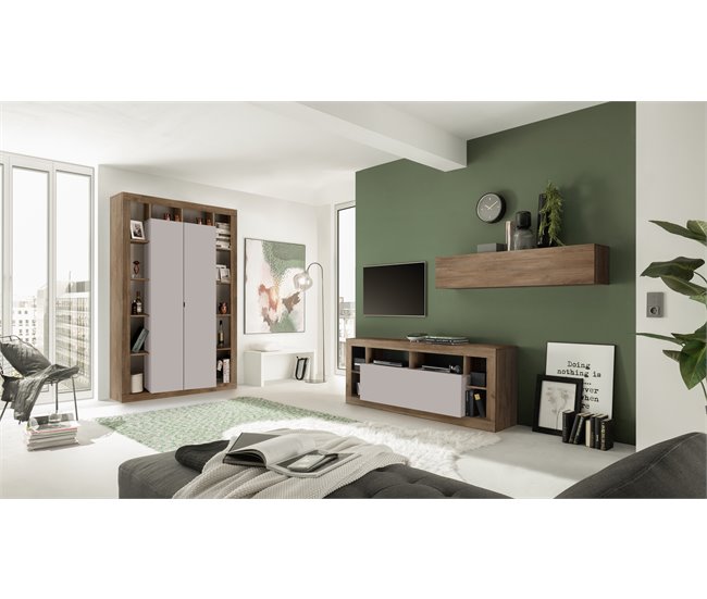 Mueble TV RIMINI 1 puerta roble/visón Roble