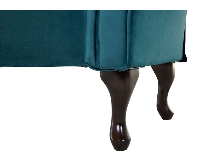 Beliani Chaise longue derecho Terciopelo LATTES Azul/ Verde