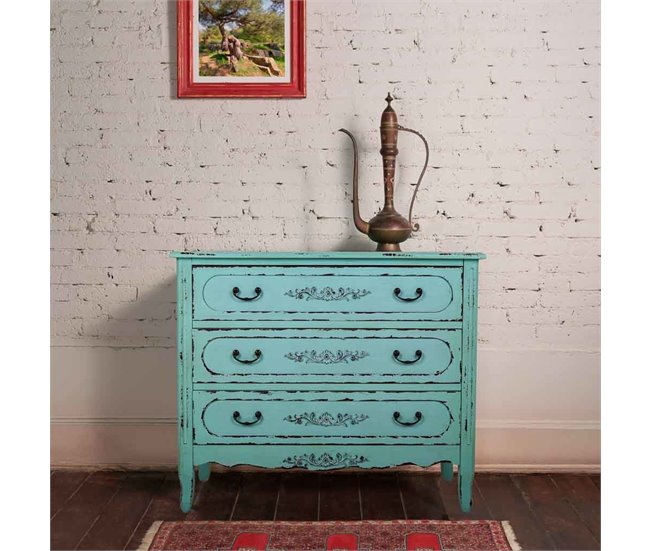 Cómoda de madera Azul