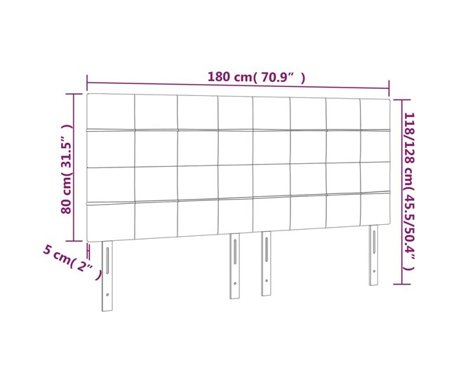 Cabecero Con Led 180 Azul
