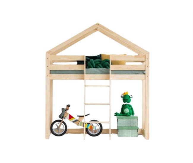 Litera de madera Mila para niños 80x180 Natural