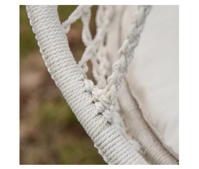 Acomoda Textil – Hamaca Colgante con Flecos de Exterior. Blanco