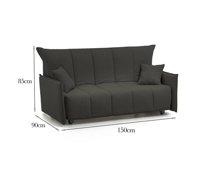 Sofá cama 2 plazas en tela Dabali Gris