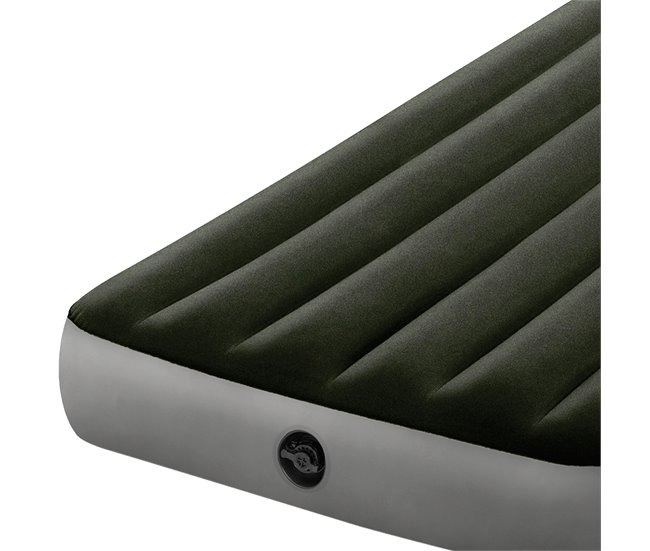 Colchón hinchable individual con hinchador y Fiber-Tech INTEX Verde