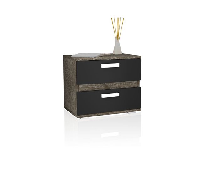 Mesita de noche Ataneq 60 Blanco/ Negro