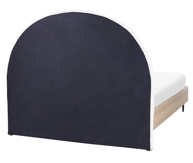 Beliani Cama con somier Poliéster MILLAY 156x211 Blanco/ Beige