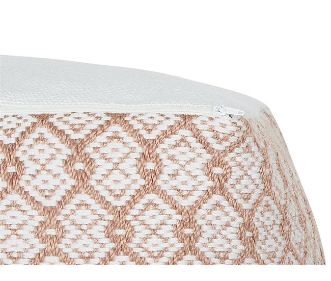 Beliani Puf SHORAN Blanco/ Beige
