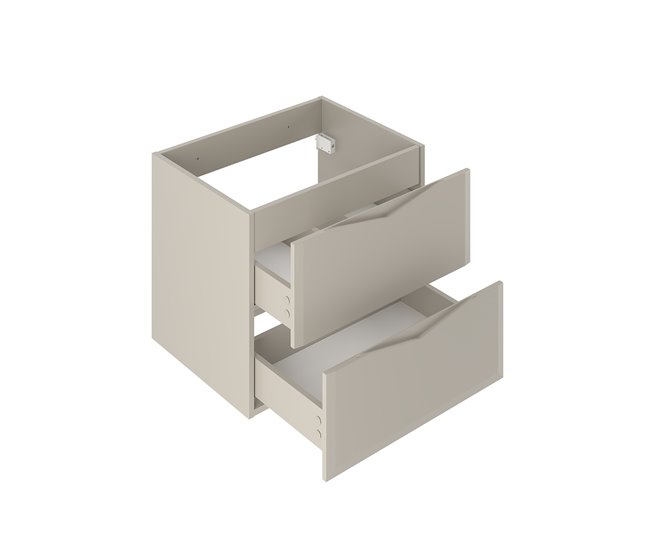 Conjunto de muebles con lavabo individual y columna Ellie 60 Beige