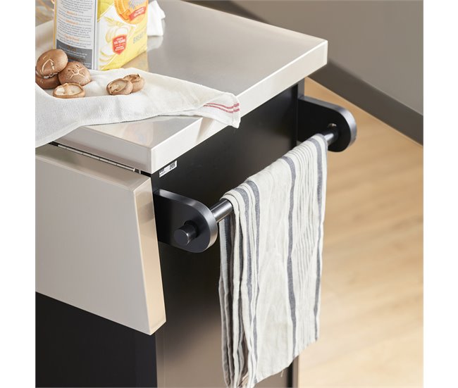 Isla de Cocina con Tablero Extensible FKW71-SCH SoBuy 115 Negro