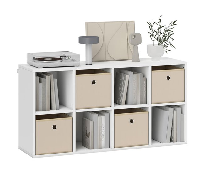 Estantería con Cubos Melamina de Madera HOMCOM Crudo