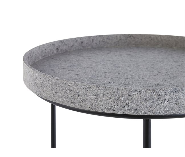 Beliani Conjunto de 3 mesas auxiliares TEXON 36x36 Negro