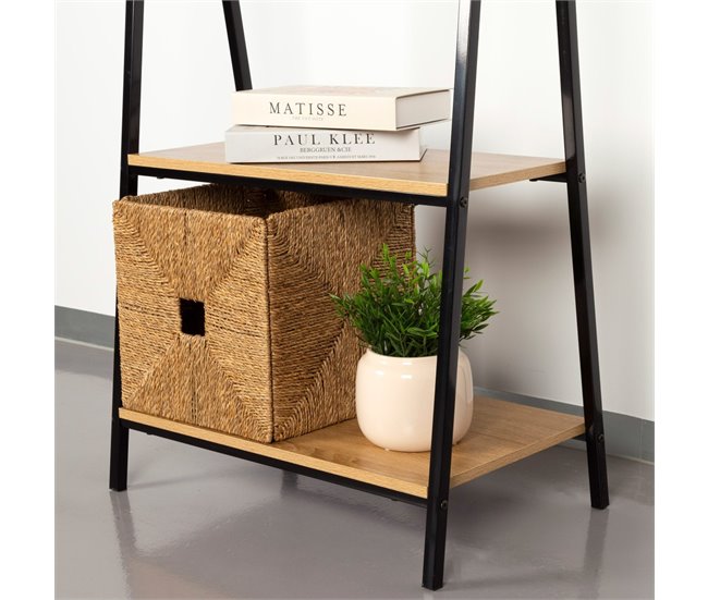 Max Home Burro ropa madera y acero 2 estantes Negro/ Madera