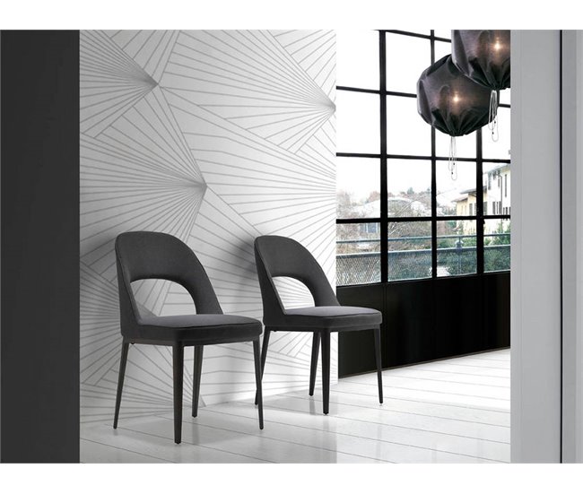 ANGEL CERDA Silla comedor patas acero negro Negro