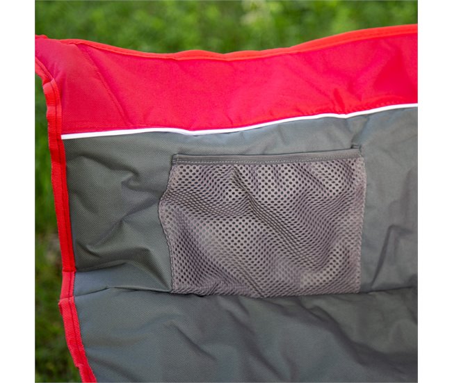 Aktive Silla mecedora plegable camping c/cojín y bolsillos Gris