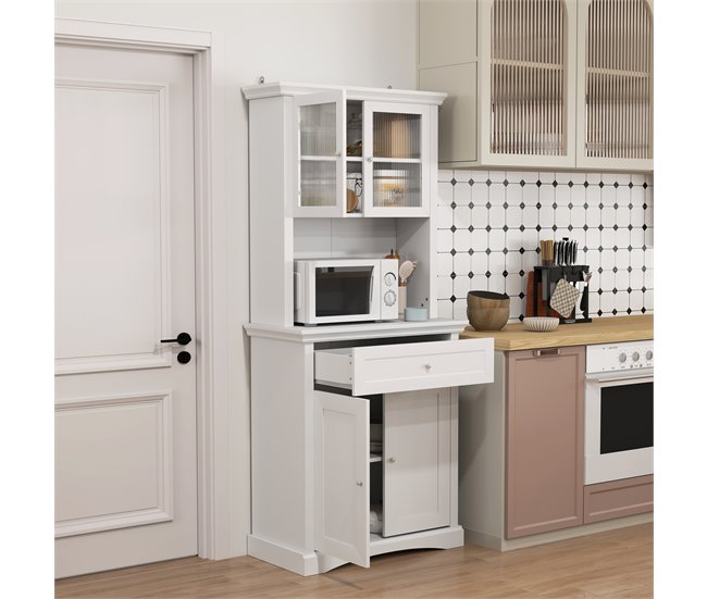 Alacena de Cocina Melamina de Madera, MDF HOMCOM, hogar - cocina Blanco