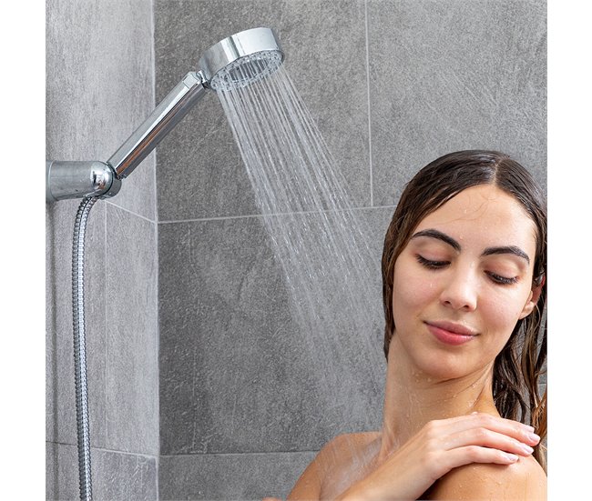 Alcachofa de Ducha Doble con Dispensador 3 en 1 Plateado