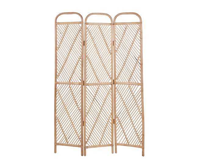 Conforama Biombo 3 paneles de ratán beige/natural 106 x 180 cm COSENZA