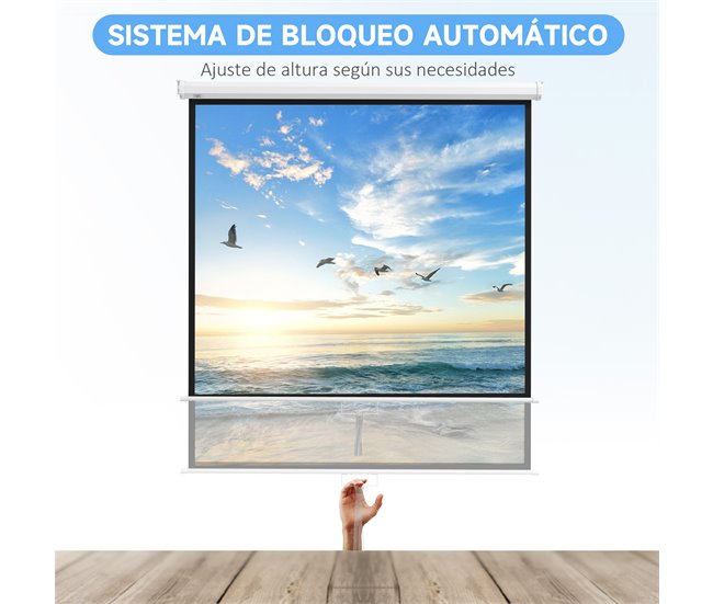 Pantalla de Proyector Plástico, Metal HOMCOM Blanco