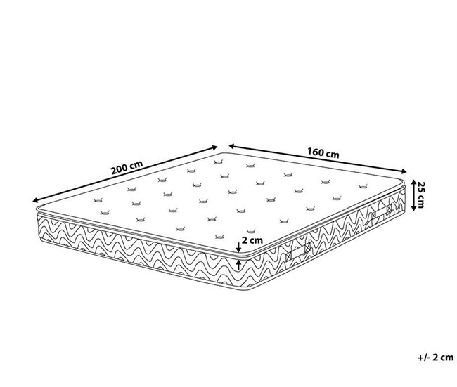 Beliani Colchón de muelles con funda extraíble LUXUS 