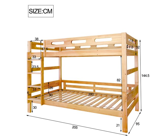 Cama litera Natural