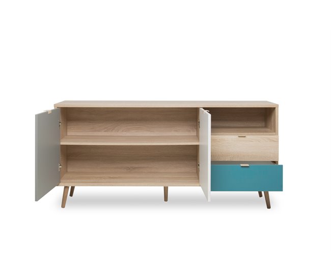 Aparador con 2 puertas y 2 cajones TILE Roble