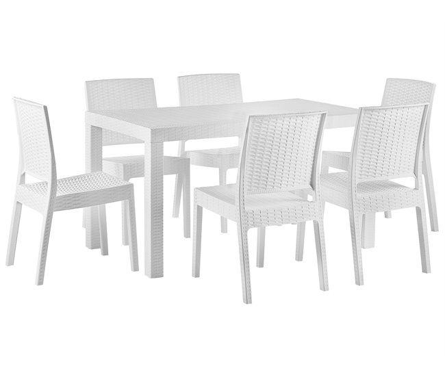 Beliani Conjunto de comedor FOSSANO Blanco