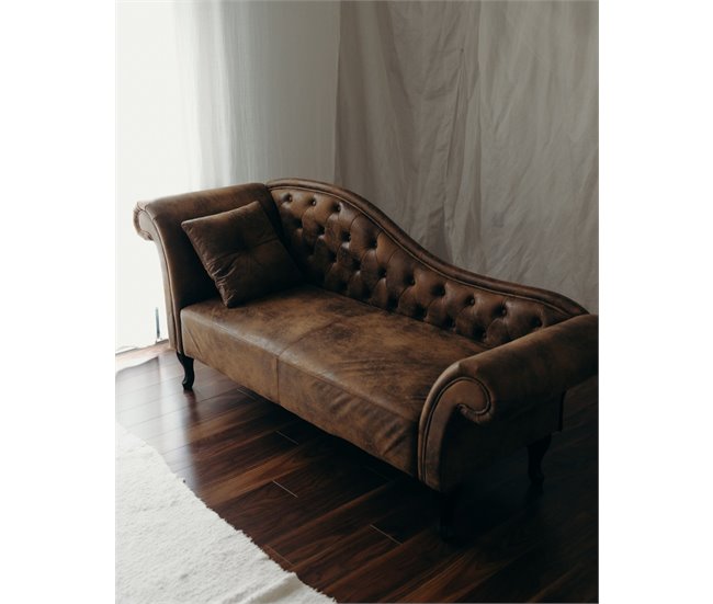 Beliani Chaise longue izquierdo Gamuza sintética LATTES Marron Claro