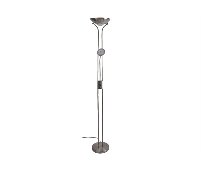 Lámpara de pie CARLA metal con dos focos de led 180cm Inox