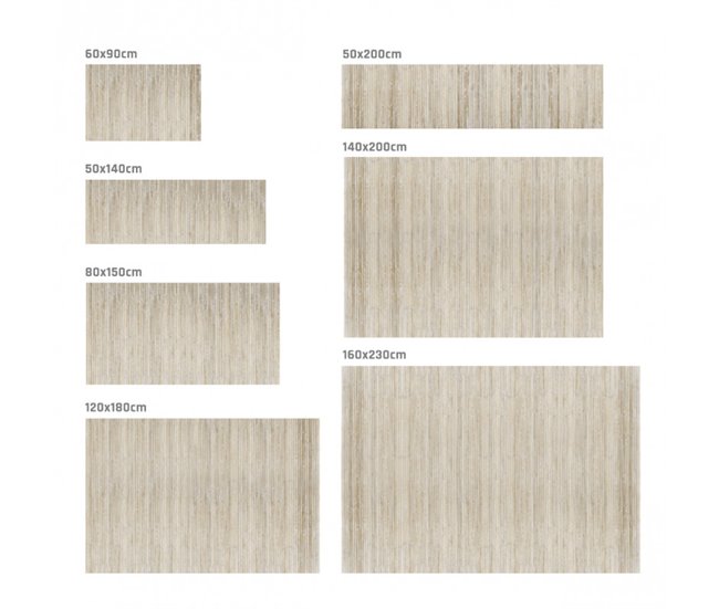 Alfombra de Bambú natural antideslizante 160x240 Beige