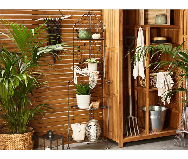 Beliani Estante de baño SIDERNO Negro