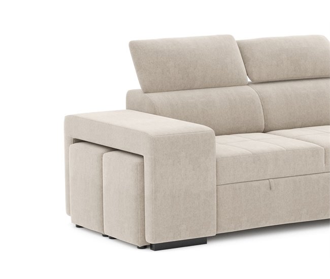 Chaise longue PHOENIX convertible en cama Beige
