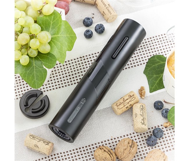 Sacacorchos Eléctrico para Botellas de Vino Negro